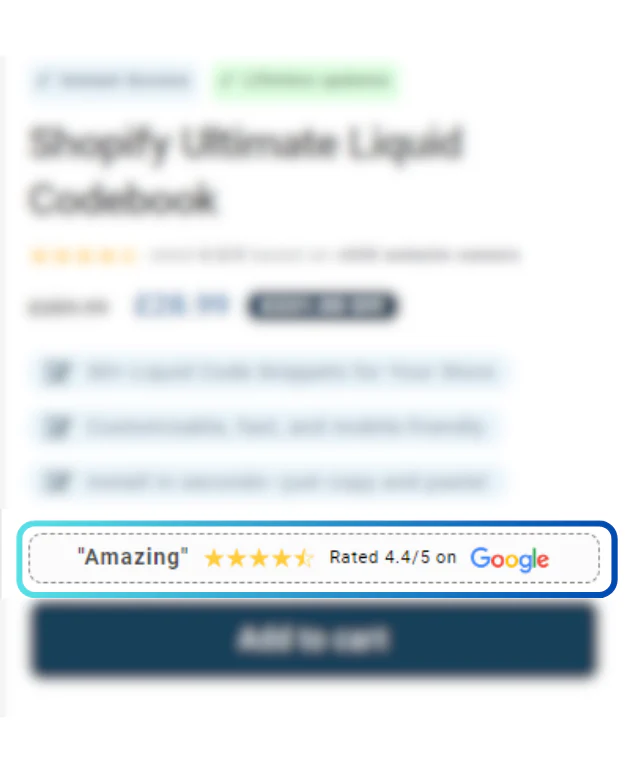 Google review badge — as it appears on a live store
