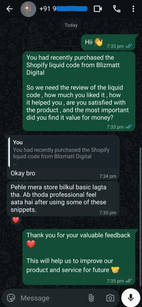 Customer review 1 of the liquid codes library