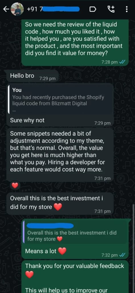 Customer review 5 of the liquid codes library