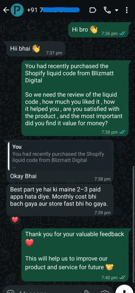Customer review 6 of the liquid codes library