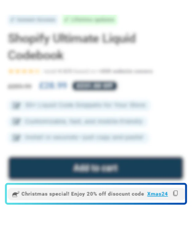 Seasonal discount bar — as it appears on a live store